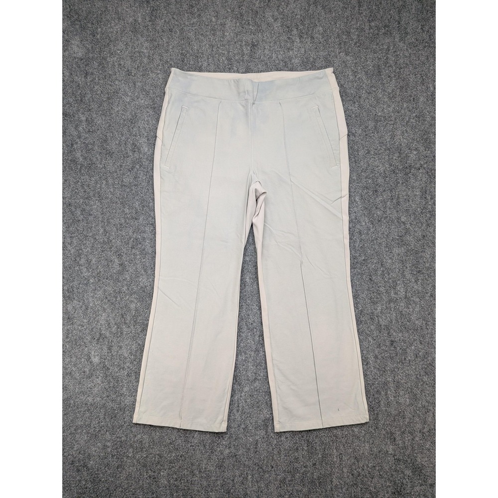 Athleta Headlands Hybrid Pants Womens 18 Gray Straight Leg Stretch Casual Career